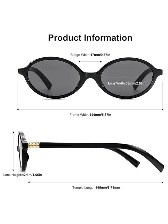 Retro Oval Sunglasses for Women Vintage 90s main image 3